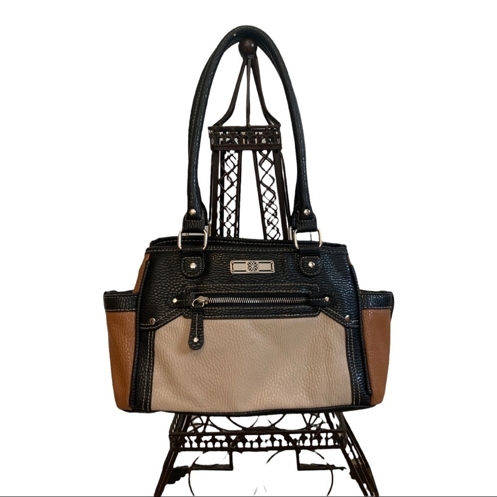 Brown and tan shoulder bag